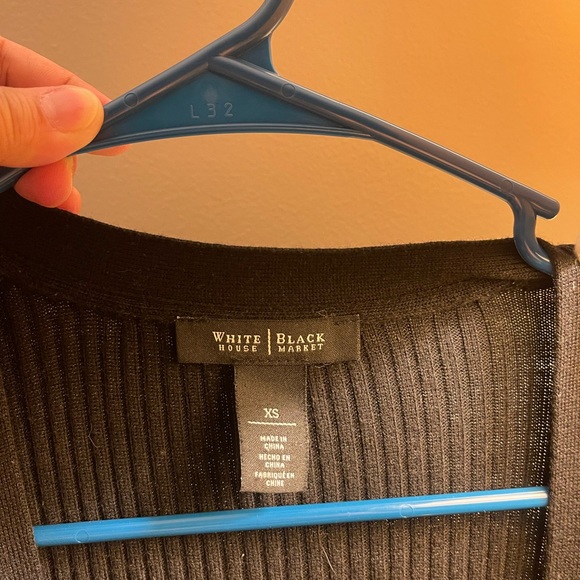 White House Black Market Black Ribbed Blazer - Picture 2 of 4